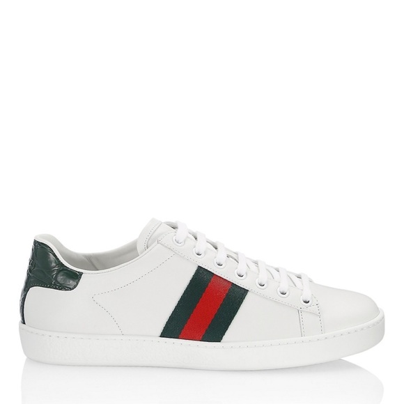 Gucci: New Ace Leather Sneakers With Web Detail - Picture 3 of 16